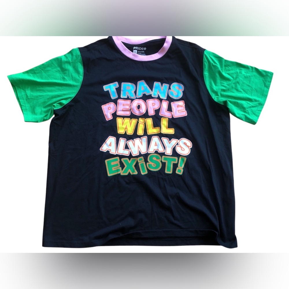 Target Pride T-shirt Sz XL Black Green Pink  60% Cotton 40% poly Silk Screen